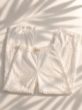 Studio Seven White Textured eyelet Pants